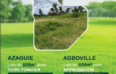 AZAGUIÉ : Plusieurs terrains 500 m2 à vendre