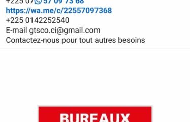 ABIDJAN MARCORY : Location bureau de 150m2 à marcory boulevard VGE