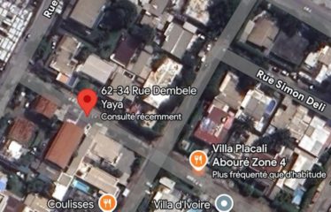 ABIDJAN MARCORY : Terrain 597 m2 à vendre – Rue Paul Langevin