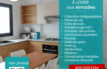 DAKAR ALMADIES : Studio meublé/non meublé à louer
