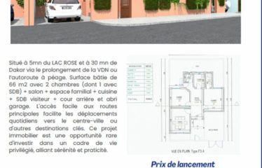 TIVAOUANE PEULH : Villa basse F3 à vendre
