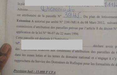 DIAMNIADIO : Terrains de 150m2  à vendre